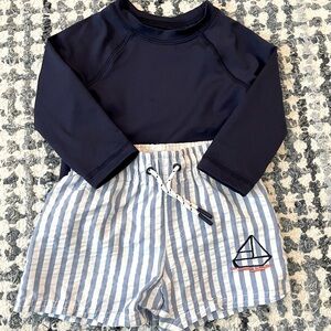 Bundle of Cat and Jack Rashguard and Swim Trunks